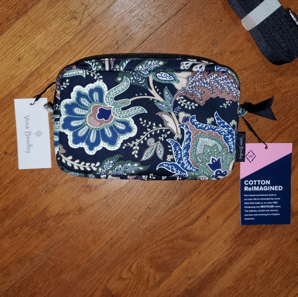 Vera Bradley RFID Convertible Cotton Pouch Java Navy Camo